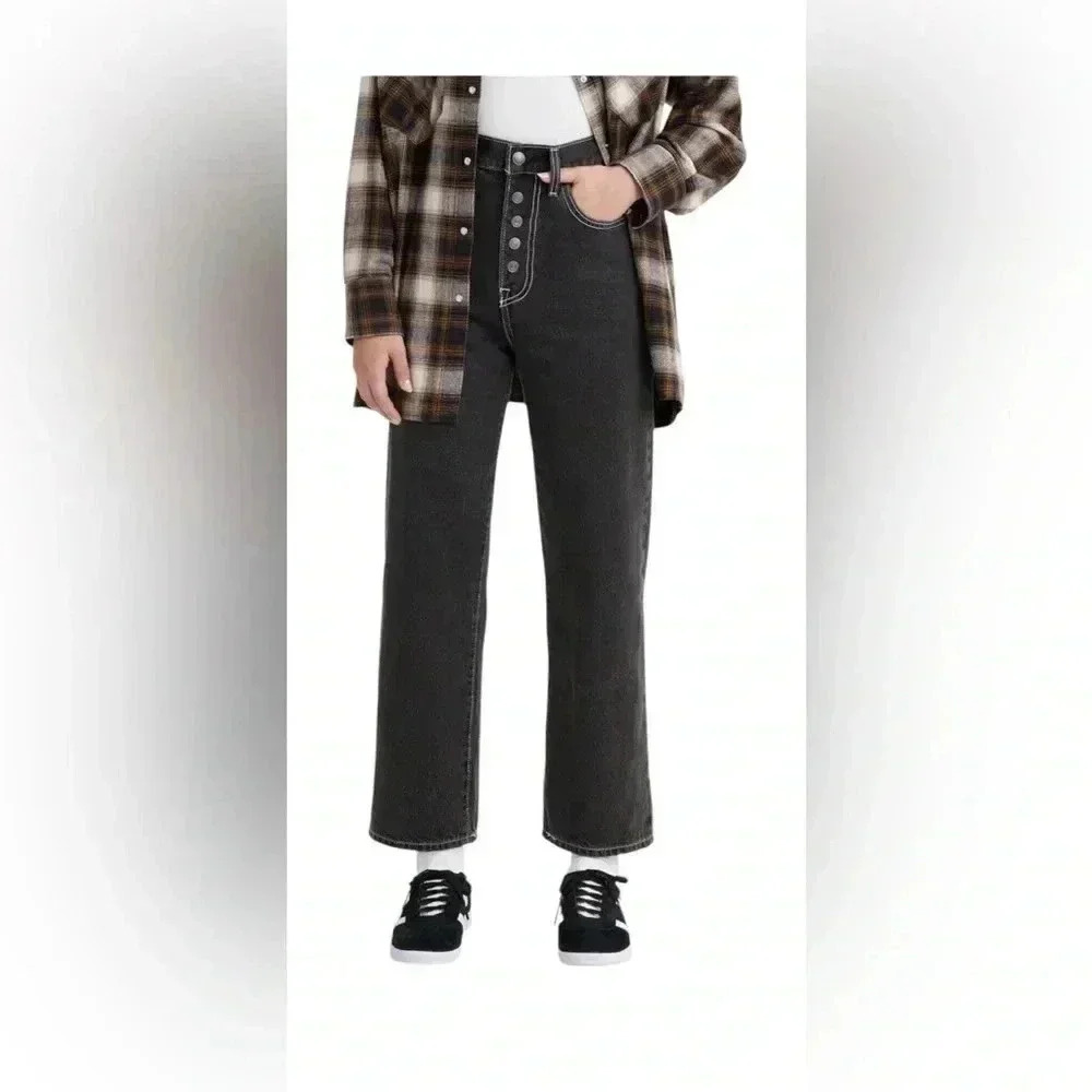 LEVI’S women’s snap Ribcage straight ankle jeans size 28
